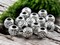 *50* 7mm Antique Silver Dimpled Round Large Hole Spacer Beads